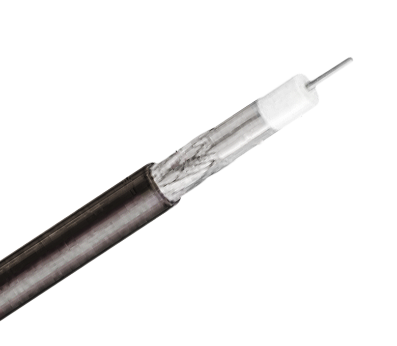 Cablu coaxial standard de 75 ohmi seria RG11—bandă și împletitură unică