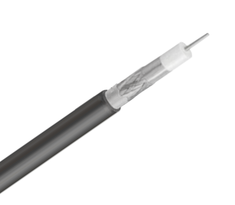Cablu coaxial cu ecran standard de 75 ohmi seria RG59—Bandă unică și împletitură cu jeleu